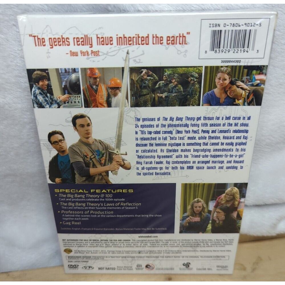 The Big Bang Theory: The Complete Fifth Season DVD Set NEW Sealed - Picture 2 of 2